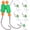 Green Floats 6-Pack, variant on Pompano-Rigs-for-Surf-Fishing-Saltwater-Gear with Double Circle & Wide Gap Hook-6-Pack Surf Fishing Tackle