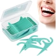 thumbnail image 1 of 60 uds palitos de hilo dental palillos de dientes de plástico cuidado Dental hilo Dental limpiador de dientes palos de hilo dental. Kuyhfg Sin marca, 1 of 4