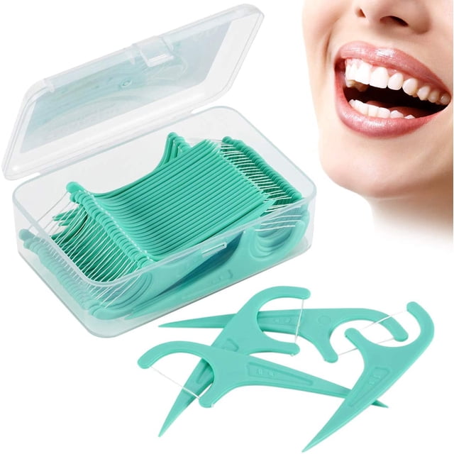 60 uds palitos de hilo dental palillos de dientes de plástico cuidado Dental hilo Dental limpiador de dientes palos de hilo dental. Kuyhfg Sin marca