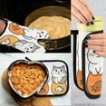 thumbnail image 5 of Yayeee Oven Mitts and Pot Holder Set of 2 Heat Resistant Kitchen Gloves Baking Hot Pad, Gray Cute Cat, 5 of 5