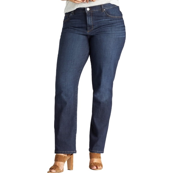 Lee Womens's Plus Stretch Relaxed Fit Straight Leg Jean