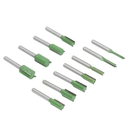 

Router Bit Set Tungsten Steel Alloy 11PCS Straight Bits PTFE Coating With 6mm Shank For Trimming Chamfering