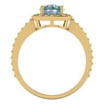 thumbnail image 4 of 1.335 ct Round Cut Blue Moissanite Halo Engagement Ring for Women in 14K Yellow Gold, 4 of 5