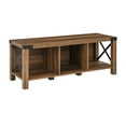 thumbnail image 6 of Walker Edison Rustic Farmhouse Entryway Storage Bench, Brown, 6 of 10
