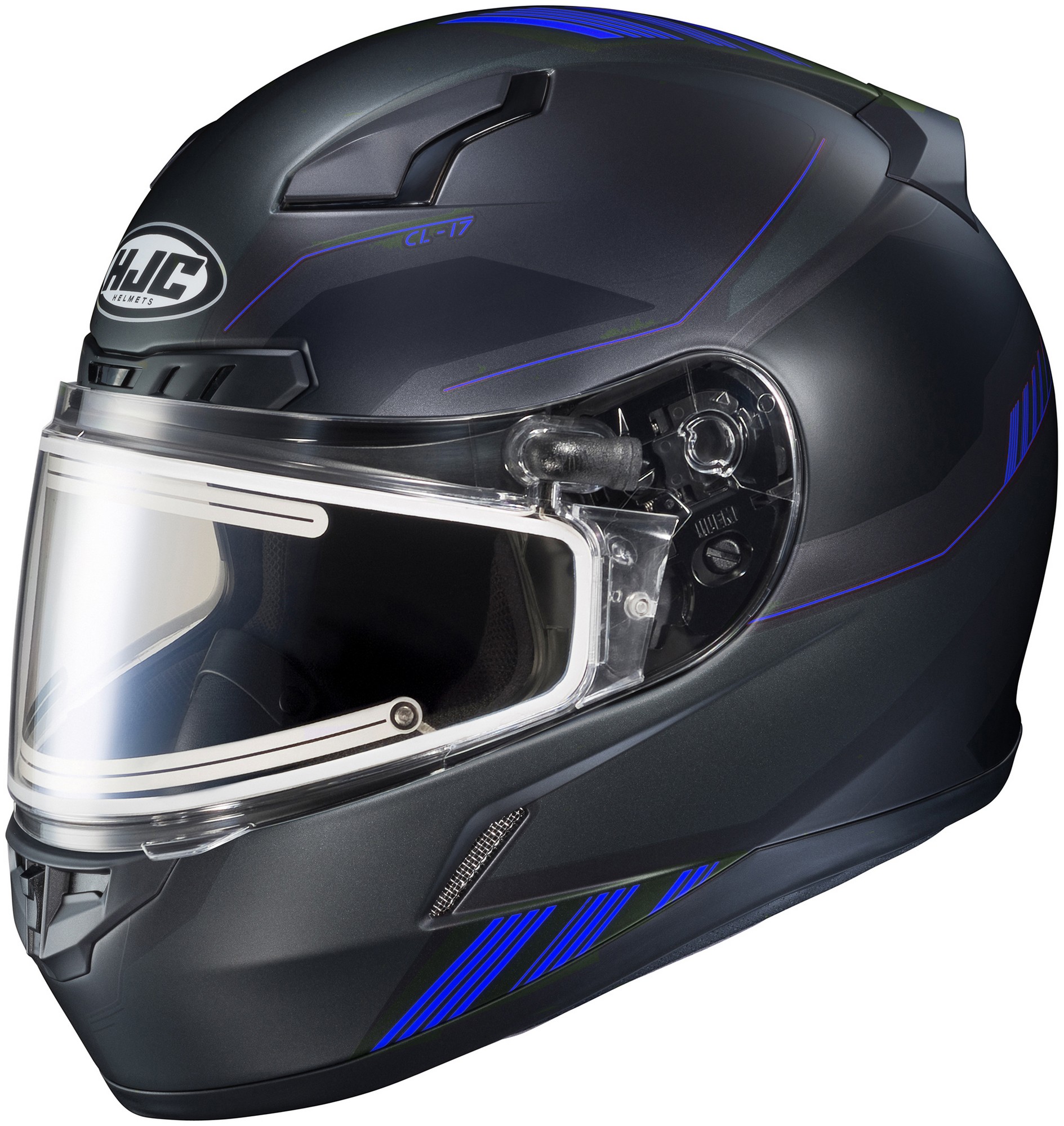 HJC CL17 Combat Snow Helmet w/Electric Heated Shield Blue MD