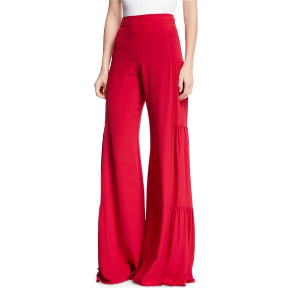 Alexis Womens Shir red Silk Wide Leg Dress Pants, Red, X-Small