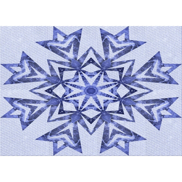 Ahgly Company Machine Washable Indoor Rectangle Transitional Heavenly Blue Area Rugs, 2' x 5'