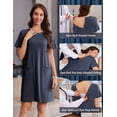 thumbnail image 5 of Pinspark Hospital Gowns for Women Open Back Tear Away Short Sleeve Dress Snap Open Post Surgery Adaptive Nightgown with Pockets, 5 of 6