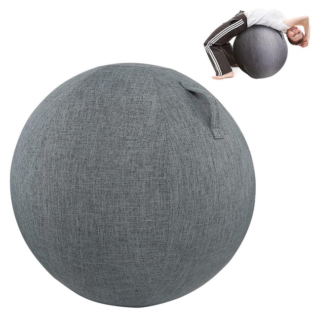 Yoga Ball Cover 65cm Cotton And Linen Fabric, Non Slip Durable, Portable With Handles, Ideal For Pilates, Yoga, Back Abdominal Muscles, Pregnancy Exercises