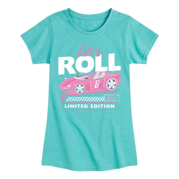 Barbie - Lets Roll - Toddler And Youth Girls Fitted Short Sleeve Graphic T-Shirt
