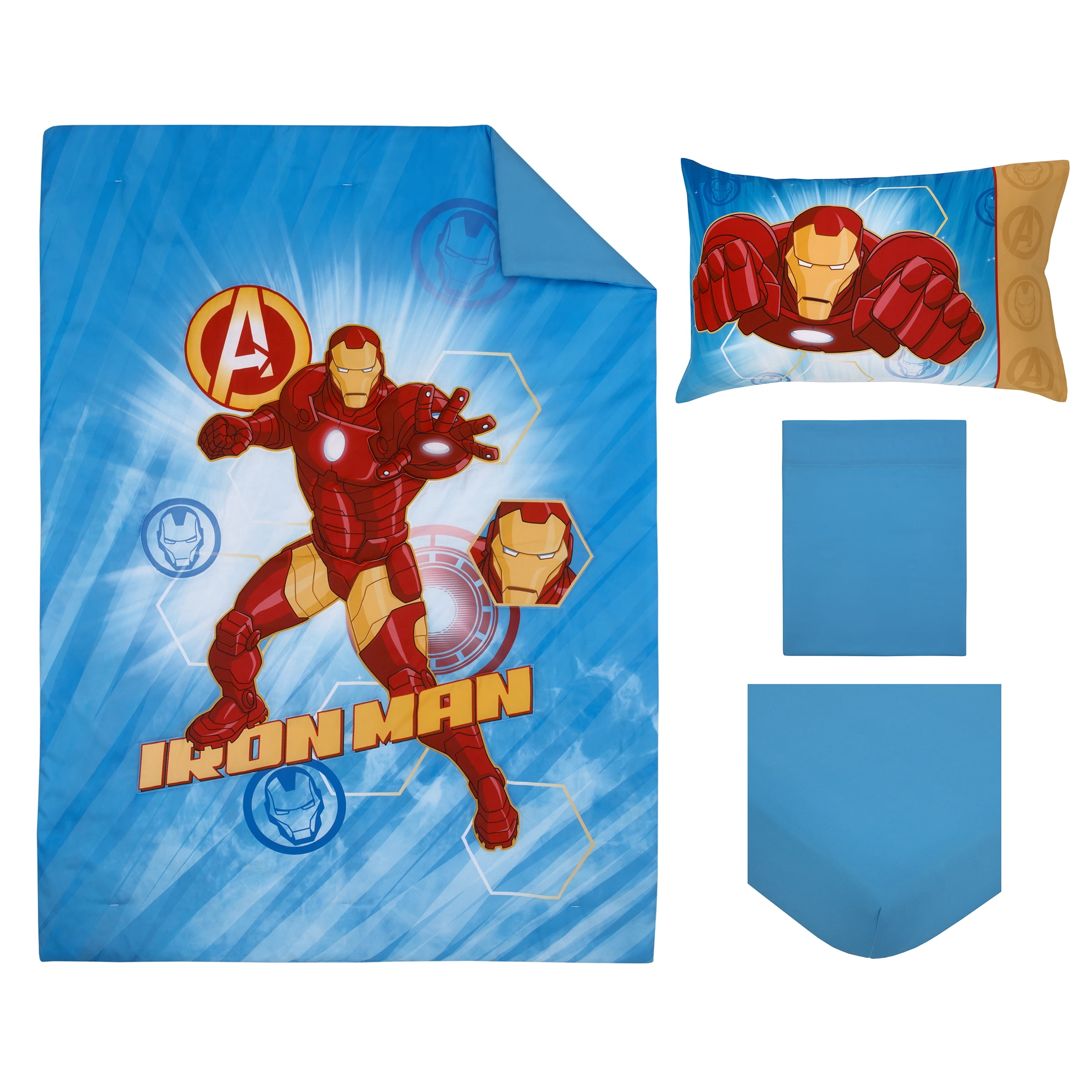 Toddler Pillowcase Marvel Avengers Fight The Foes Blue Red Green