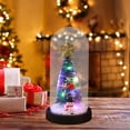 thumbnail image 5 of Byujiro Small Christmas Tree with Lights Mini Christmas Tree Glass Cover LED Color Light Decoration Ornament Christmas Desktop Decoration Ornament Portable Holiday Tree Christmas Decorations, 5 of 6