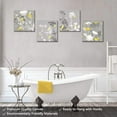 thumbnail image 4 of Gray Wall Decor for Bathroom Yellow Flowers Birds Abstract Print Canvas Home Decor Decals Pictures 4 Panels Poster for Bedroom Living Room Office Painting Yellow and Gray Grey Framed(16x16inchx4), 4 of 6