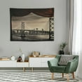 thumbnail image 2 of GOSMITH  City Tapestry, Sun Setting View of San Francisco Bay Bridge California USA Tourist Attraction Image, Wide Wall Hanging for Bedroom Living Room Dorm, 40x30, Black Grey, 2 of 7