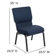 thumbnail image 3 of 20.5 in. Cobalt Molded Foam Church Chair with Book Rack, 3 of 10