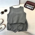 thumbnail image 4 of EnJoCho Baby Girls Tank Top Shorts 2-Piece Cotton Linen Outfits Toddler Boy Sleeveless Button Top Short Pants Summer Clothes Set, 4 of 4