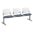 thumbnail image 2 of KFI Studios KOOL 3 Seat Reception Bench, White Back, Navy Seat, 2 of 2