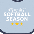 thumbnail image 4 of Inktastic It's My First Softball Season Boys or Girls Baby Bib, 4 of 4