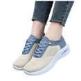 thumbnail image 5 of Mostsola Knitted Sneakers for Women Lace up Platform Running Shoes Comfortable Casual Flats, 5 of 7