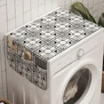 thumbnail image 1 of Geometric Washing Machine Organizer, Artwork of Concentric Squares and Rectangles Symmetrical Streaks, Anti-slip Fabric Top Cover for Washer and Dryer, Charcoal Grey and White, by Ambesonne, 1 of 1