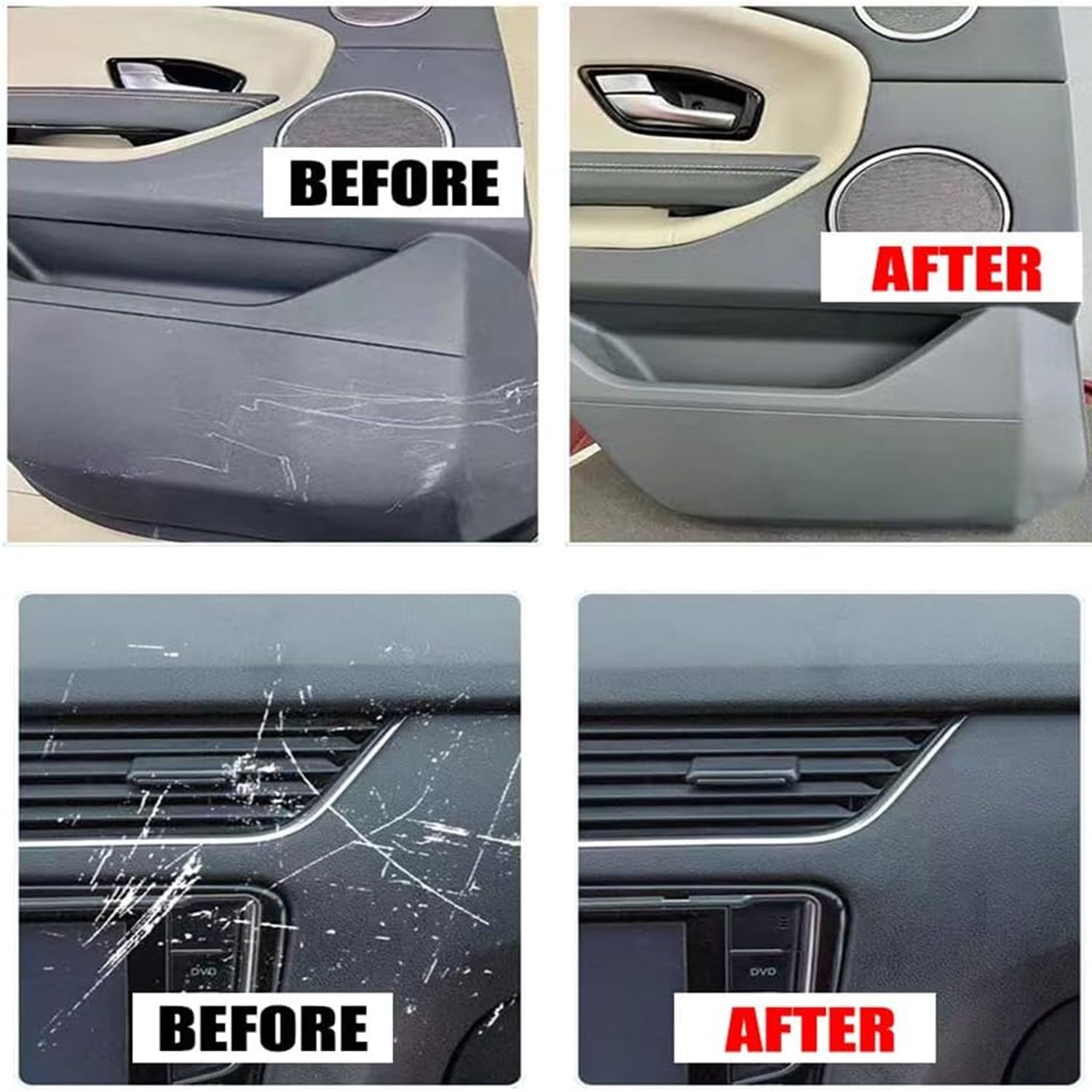 Dashboard Restorer for Car Interior, Uv Protection Scratch Repair Kit, 100g, Portable Scratch Repair Wax for Vehicle Parts, Interior Dashboard Restorer and Protector 2PCS