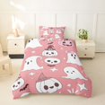 thumbnail image 2 of Homewish Cute Ghost Pumpkin Twin Duvet Cover for Kids, Kawaii Halloween Stars Twin Bedding, Pink Reversible, 2 Pieces, 1 Duvet Cover and 1 Pillowcase, 2 of 6