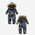 thumbnail image 4 of qelini One Piece Snowsuit Toddler Romper Ski Suits Warm Insulated Hooded Outdoor Overalls Winter Thermal Outfits, 4 of 7