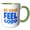 Green/White, variant on 3drose, Image of Words Be Kind Feel Good, 15oz Two-tone Yellow Mug