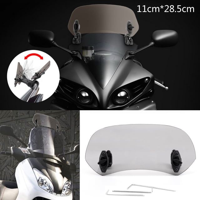 Universal Adjustable Clip On Windshield Extension Spoiler Wind Deflector Smoke