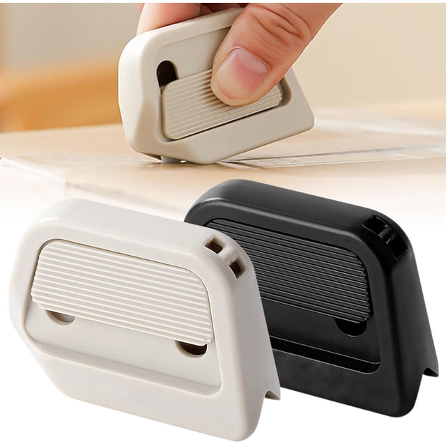 2PCS Mini Magnetic Ceramic Box Cutter, 2026 Upgraded Auto-Retract Utility Knives with Safety Ceramic Blades & Right Angle Groove, Portable Box Opener Tool for Cardboard, Crafts & Daily Use,Mix