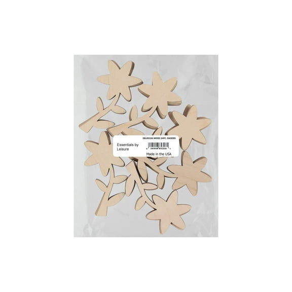 Wood Set Flat Wood Shape 24pc Daisy