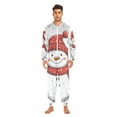 thumbnail image 2 of Red Hat Snowman Adult Onesie Pajamas Slim Fit Christmas One Piece Suit Pjs for Women and Men Hooded Zipper, 2 of 7