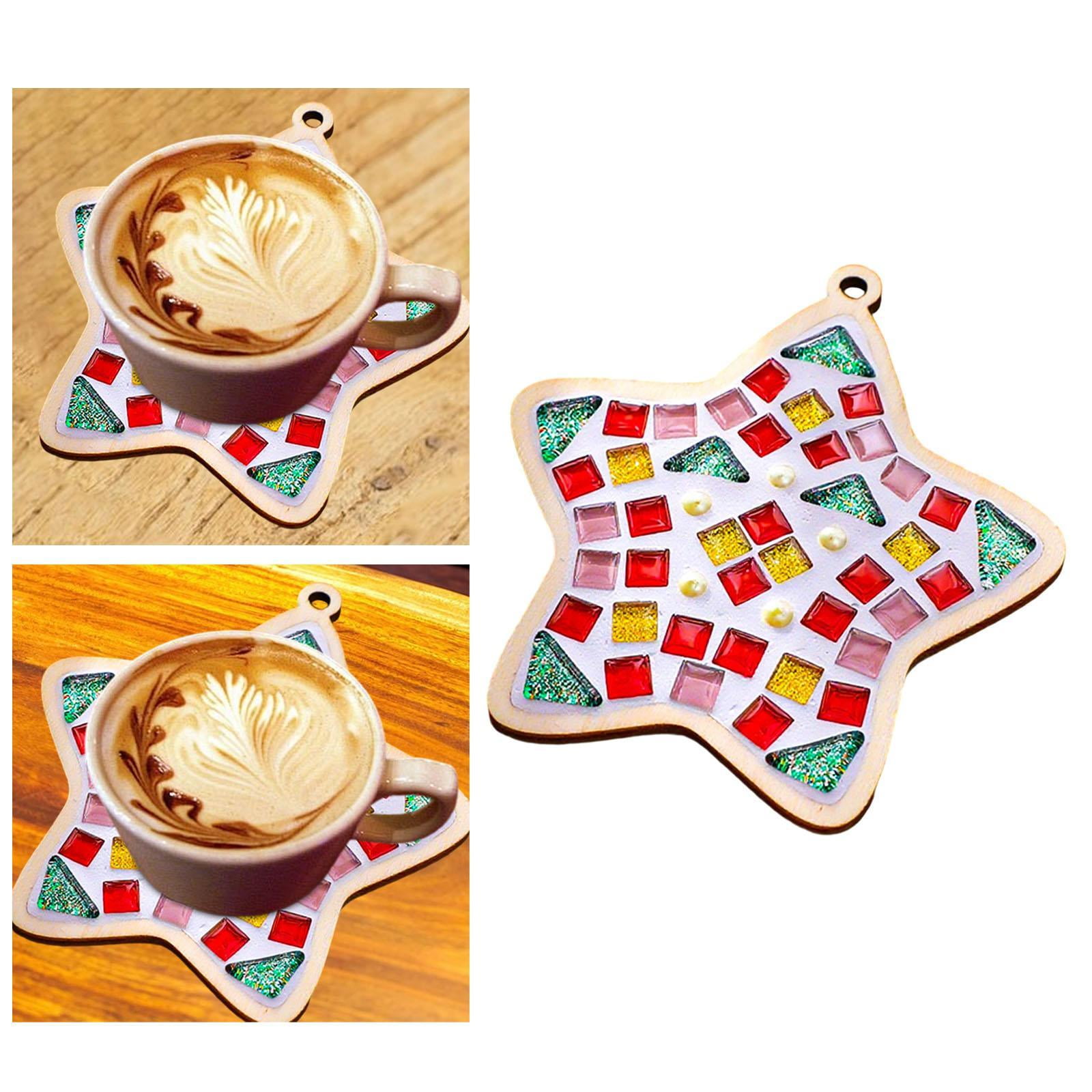 Mosaic Coaster Kit DIY Crafts Package Complete Beginner Friendly Set for Kids Adults Holiday Home Decoration