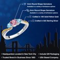 thumbnail image 2 of Gem Stone King 925 Silver and 10K Yellow Gold Pink and White Lab Grown Diamond Swiss Blue Topaz 3 Stone Engagement Ring for Women (0.58 Cttw, April Birthstone, Size 7), 2 of 6