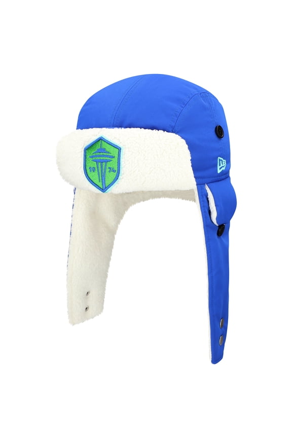 Men's New Era Blue Seattle Sounders FC Trapper Knit Hat