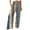 Black 01, variant on Women Pants Casual Elastic Waist Floral Printed High Waisted Straight Leg Wide Leg Pants Black S