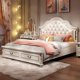 thumbnail image 4 of American Solid Wood Bed Double Wardrobe Dressing Table Bedroom Furniture Set Modern Simple Leather Bedside European Style Bed My Lux Decor Round, 4 of 14