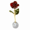 VISTAR- Lacquer Dipped Gold Trim Knob Stand Red Spring Rose