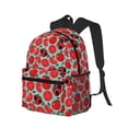 thumbnail image 2 of Haiem Cute Tomato Lightweight Backpack for School, Classic Basic Water Resistant Casual Daypack for Travel with Bottle Side Pockets, 2 of 8