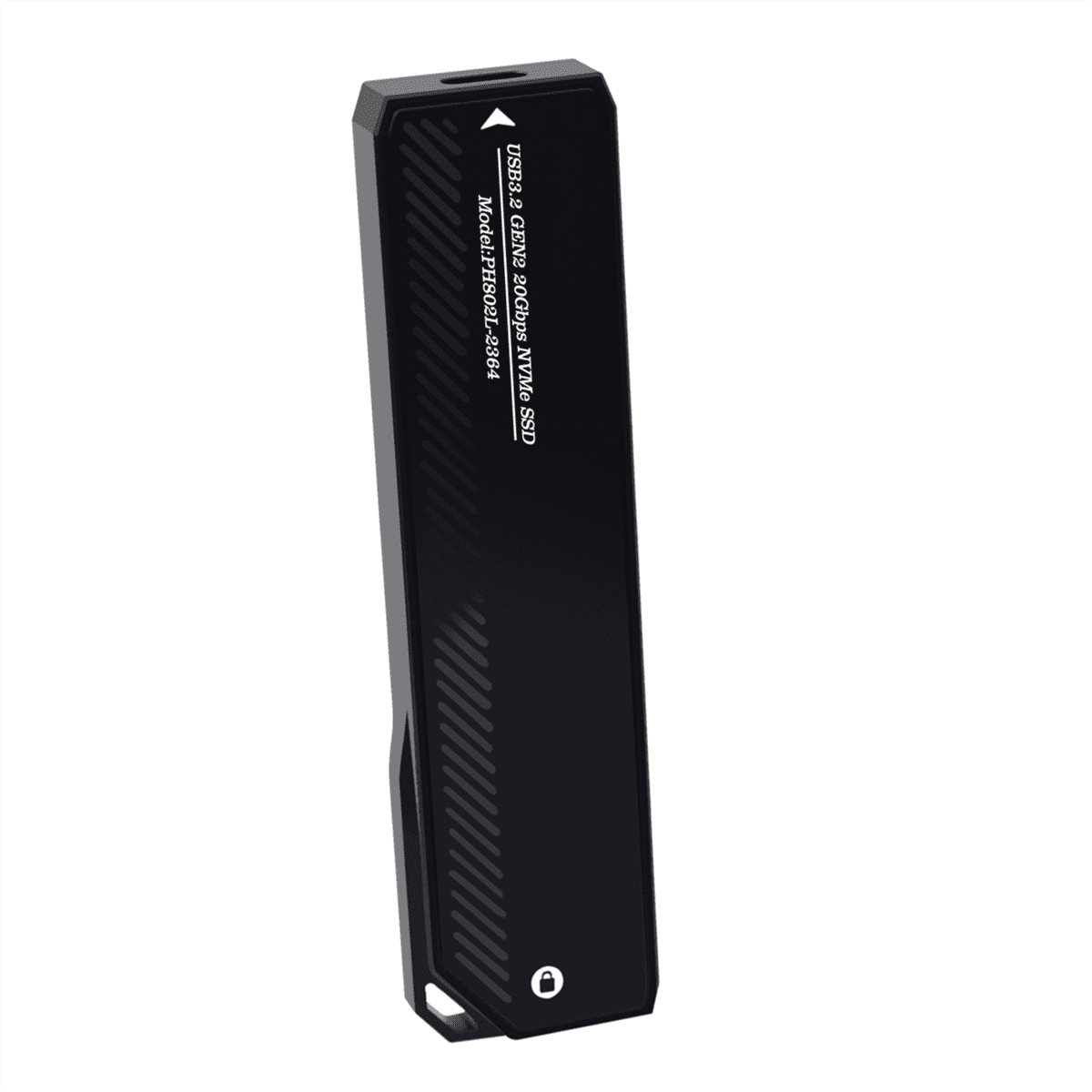 M.2 NVMe SSD Enclosure 20Gbps USB 3.0 Type C PCIe External Case USB3 M2 Storage Box Cover Solid State Hard Drive Disk,A,Black
