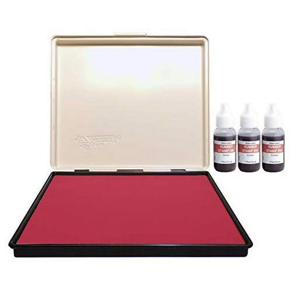 Infusion 8" x 12" Extra Large Industrial Stamp Ink Pad, Your Go to Large Stamp Ink Pad for Bright Color, Even Coverage and Durability, Crimson Stamp Pad