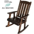 thumbnail image 3 of Wooden Rocking Chair with Comfortable Backrest Inclination, High Backrest and Deep Contoured Seat, Solid Fir Wood, Heavy Duty 600 LBS, for Both Outdoor and Indoor, Porch and Patio (Rustic), 3 of 18