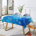 thumbnail image 4 of Nanqianyi Winter Snowflakes Christmas Tablecloth 60 x 84 Inches, Gradient Blue Rectangle Table Cloth Washable Xmas Holiday Dinner Decor, 4 of 11