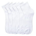 thumbnail image 3 of 6 Pairs Men's Athletic Half Cushioned Quarter Socks with Arch Support, White, 9-11, 3 of 3
