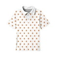 thumbnail image 5 of Lumtrix Short Sleeve Girls Tops 2025 Boho Polka Dot Cute V Neck Interlock Polo Shirts for 3-14 Years Orange 150, 5 of 5