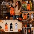thumbnail image 4 of XHKUYI Halloween Hanging Ghost Decoration 39.3 inch, Glowing White Fabric Ghost with Witch Hat, Spooky Floating Ghost Decor for Halloween Home, Garden, Tree, Yard, Party, 4 of 7