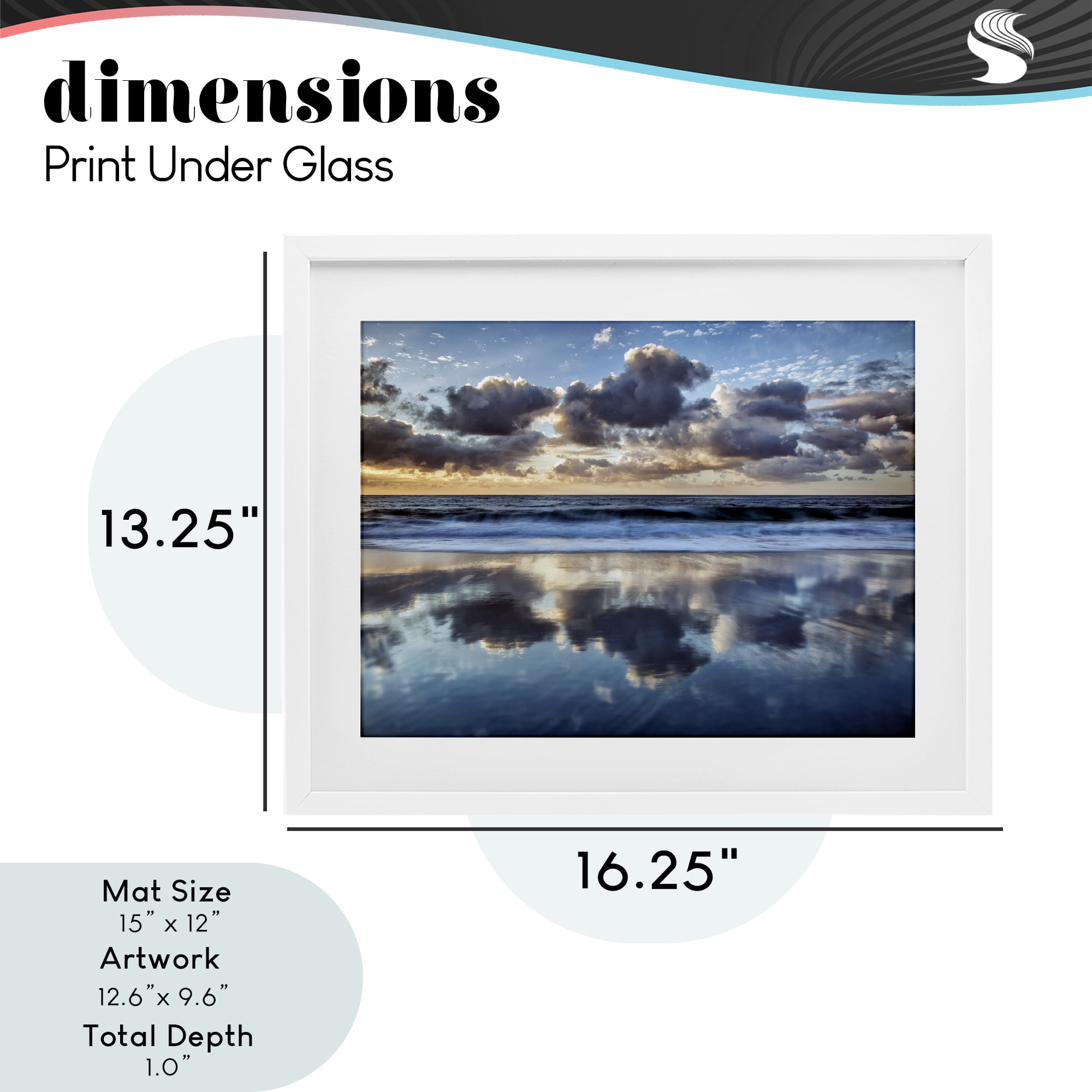Stupell Industries Reflective Clouds Seascape White Framed Print Under Glass, design by Superstock Partners LLC