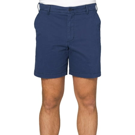 IZOD Mens 7 in. Flat Front Saltwater Stretch Chino Shorts 42W Navy blue