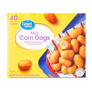 Great Value Frozen Appetizers Mini Corn Dogs, 26.8 oz, 40 Count