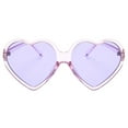 thumbnail image 2 of 1 Pair of Glasses Purple Valentines Day Women Fashion Unisex Heart-shaped Shades Sunglasses Integrated UV Glasses, 2 of 2